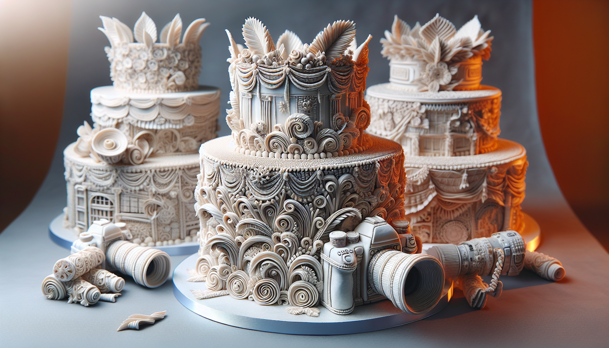 alt_text: Stunningly decorated cakes that resemble intricate art pieces, featured in local news segment.