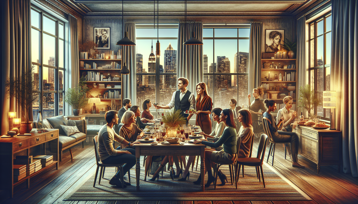 alt_text: A year-long journey through Saturday dinner tables with diverse meals and settings.