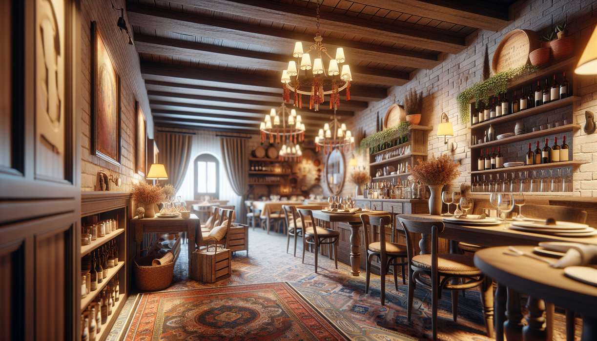 alt_text: A cozy Italian restaurant interior with rustic decor and a welcoming atmosphere.