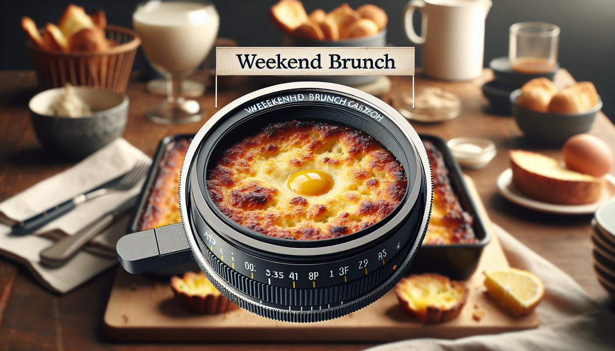 alt_text: A delicious weekend brunch casserole fresh from the oven, golden and crispy on top.