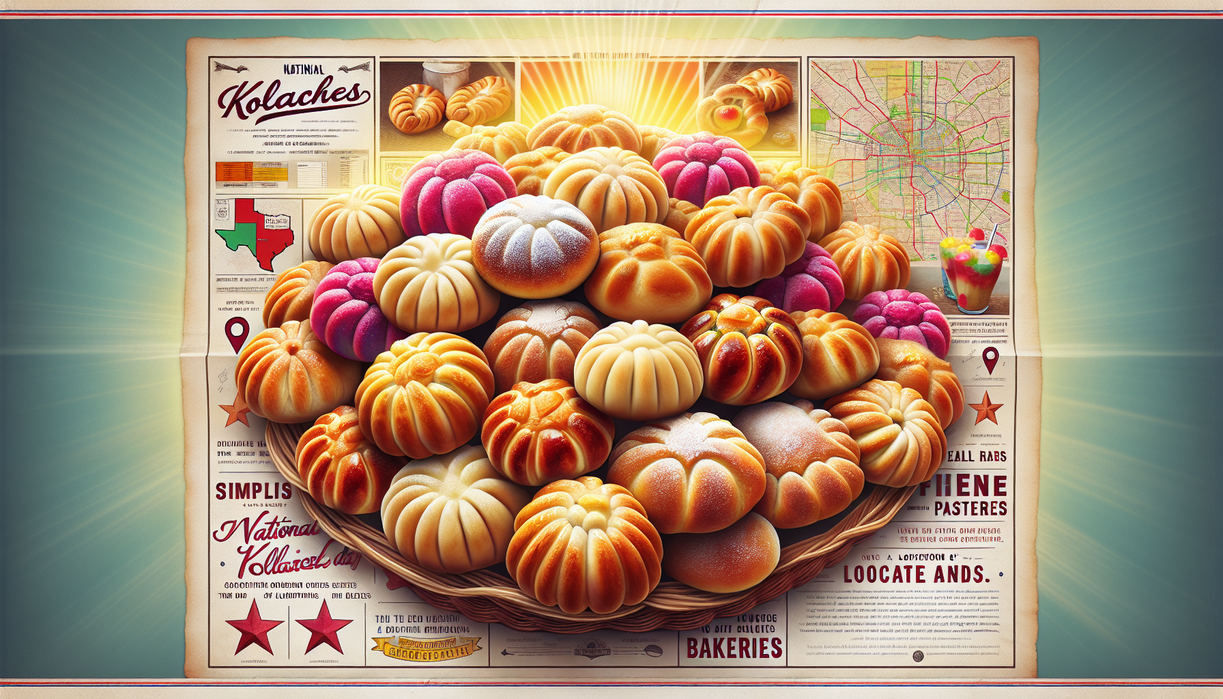 alt_text: Customers enjoy National Kolache Day at a bustling restaurant with colorful pastries on display.