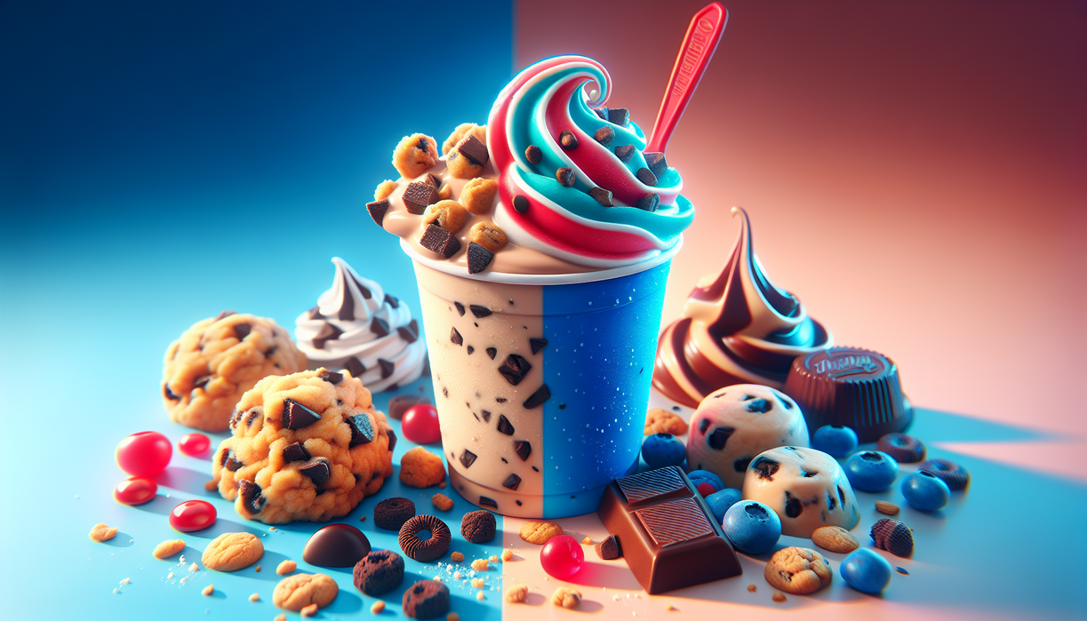 alt_text: Cookie Dough Frosty in a fresh setting, blending creamy dessert with chunks of sweet dough.