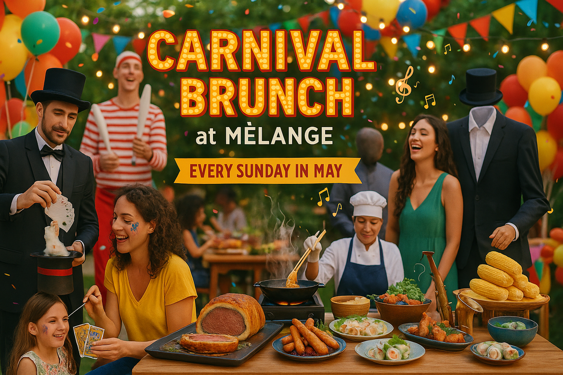 alt_text: Lively carnival-themed brunch with colorful décor at Radisson Blu Bengaluru.