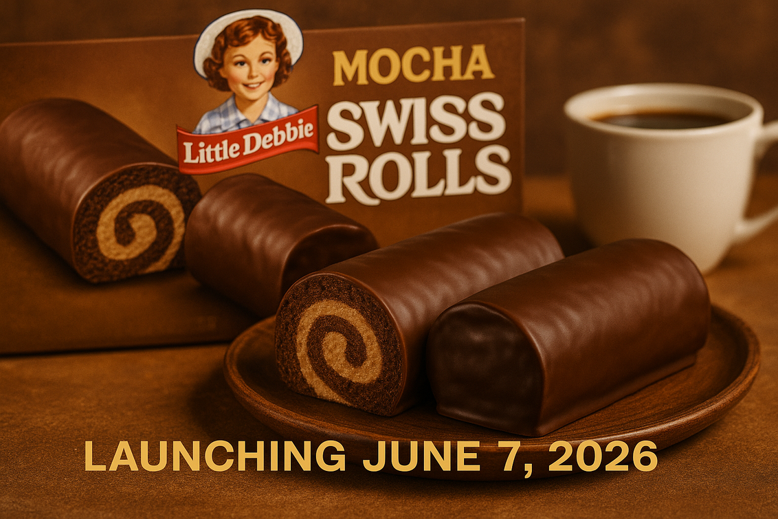 "alt_text": "Mocha Swiss Rolls topped with chocolate, dusted with cocoa, perfect for coffee enthusiasts."